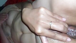 Squirming while colmeking until orgasm vibrates all over her body